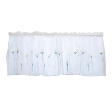 Load image into Gallery viewer, Rod Pocket Embroidered Kapok Flowers Semi Tier Curtain, Short Curtain For Kitchen Bathroom Living Room