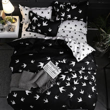 Load image into Gallery viewer, Luxury Bedding Set Super King Duvet Cover Sets 3pcs Marble Single Swallow Queen Size Black Comforter Bed Linens Cotton 200x200