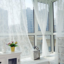 Load image into Gallery viewer, Lace Curtains Voile Tulle Curtains Insect Bed Canopy Netting Drape Panel Leaf Door Window Sheer Curtain for Living Room