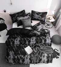 Load image into Gallery viewer, Luxury Bedding Set Super King Duvet Cover Sets 3pcs Marble Single Swallow Queen Size Black Comforter Bed Linens Cotton 200x200