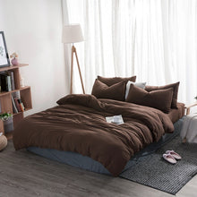 Load image into Gallery viewer, FAMIFUN New Product Solid Color 3/4 Pcs Bedding Set Microfiber Bedclothes Navy Blue Gray Bed Linens Duvet Cover Set Bed Sheet