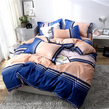 Load image into Gallery viewer, Tropical Leaf Plaids Geometric 4pcs Bed Cover Set Cartoon Duvet Cover Bed Sheets And Pillowcases Comforter Bedding Set 61001