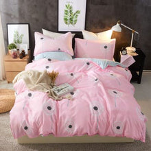 Load image into Gallery viewer, 4pcs Pink Strawberry kawaii Bedding Set Luxury Queen Size Bed Sheets Children Quilt Soft Comforter Cotton Bedding Sets For Girl