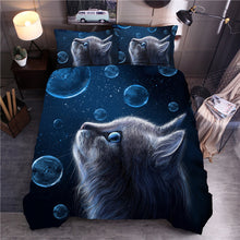 Load image into Gallery viewer, 3D Bubble Cat Printed Bedding Sets Animal Duvet Cover Sets Queen King Quilt Cover Bed Linen