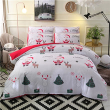 Load image into Gallery viewer, Christmas Bedding Sets 2/3pcs Cartoon Duvet Cover Set Santa Claus Single/Queen/King Size Bed linen Bedclothes