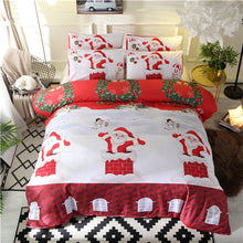 Load image into Gallery viewer, Christmas Bedding Sets 2/3pcs Cartoon Duvet Cover Set Santa Claus Single/Queen/King Size Bed linen Bedclothes