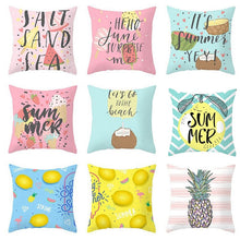 Load image into Gallery viewer, Cartoon Tropical Fruit Cushion Pillowcase Cover Coconut Strawberry Lemon Watermelon Pillow Cover Chair Home Car Decoration