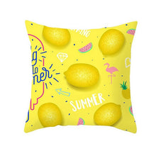 Load image into Gallery viewer, Cartoon Tropical Fruit Cushion Pillowcase Cover Coconut Strawberry Lemon Watermelon Pillow Cover Chair Home Car Decoration