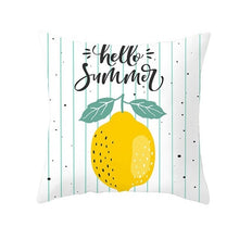 Load image into Gallery viewer, Cartoon Tropical Fruit Cushion Pillowcase Cover Coconut Strawberry Lemon Watermelon Pillow Cover Chair Home Car Decoration