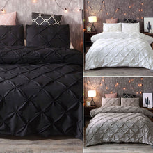Load image into Gallery viewer, Luxury Pinch Pleat Bedding Comforter Bedding Sets Bed Linen Duvet Cover Set Pillowcases Bedding Queen King Size Bedclothes