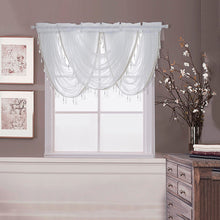 Load image into Gallery viewer, Waterfall Valance Curtains Silver Silk Line Luxury Beaded Curtain Valance Sheer Window Curtains For Kitchen Living Room
