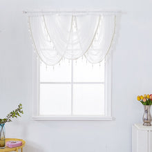 Load image into Gallery viewer, Waterfall Valance Curtains Silver Silk Line Luxury Beaded Curtain Valance Sheer Window Curtains For Kitchen Living Room