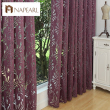 Load image into Gallery viewer, Ready made semi-blackout curtains blind panel fabrics for window purple curtains living room window treatment purple black white