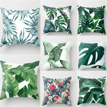Load image into Gallery viewer, Green Tropical plant Pillow Case Cotton Linen good Cover Decorative for giving your good sleep
