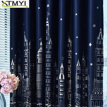 Load image into Gallery viewer, Curtain For Living Room Children Bedroom Cartoon Sea Castle Printed Voile Curtain kids Curtains Cloth Tulle Cortinas