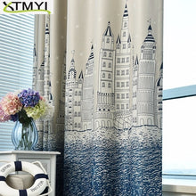 Load image into Gallery viewer, Curtain For Living Room Children Bedroom Cartoon Sea Castle Printed Voile Curtain kids Curtains Cloth Tulle Cortinas