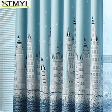 Load image into Gallery viewer, Curtain For Living Room Children Bedroom Cartoon Sea Castle Printed Voile Curtain kids Curtains Cloth Tulle Cortinas