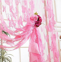 Load image into Gallery viewer, Butterfly Tassel String Tulle Voile Curtain Sheer Room Divider Curtains Door Floral Embroidered Shaggy Butterfly Sheer Voile