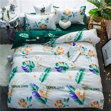 Load image into Gallery viewer, Classic bedding set 5 size grey blue flower bed linen 4pcs/set duvet cover set Pastoral bed sheet AB side duvet cover 2019 bed