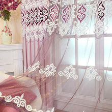 Load image into Gallery viewer, Simple Jacquard Fabric Love Embroidery Blackout Curtain European Tulle Curtains Bedroom Living Room Bay Window Home Decor M038-4