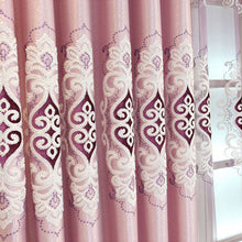 Load image into Gallery viewer, Simple Jacquard Fabric Love Embroidery Blackout Curtain European Tulle Curtains Bedroom Living Room Bay Window Home Decor M038-4