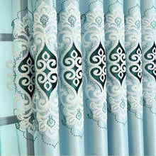 Load image into Gallery viewer, Simple Jacquard Fabric Love Embroidery Blackout Curtain European Tulle Curtains Bedroom Living Room Bay Window Home Decor M038-4