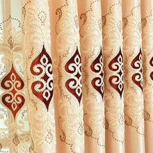 Load image into Gallery viewer, Simple Jacquard Fabric Love Embroidery Blackout Curtain European Tulle Curtains Bedroom Living Room Bay Window Home Decor M038-4